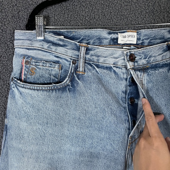 Todd Snyder Selvedge Denim Slim Fit USA Button Fly Jeans - Men's Size 36*32 Blue - Picture 3 of 13